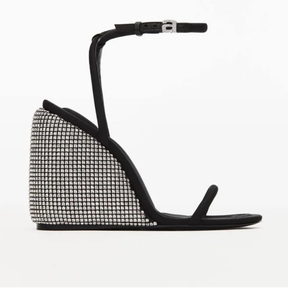 Alexander Wang Dalia 95 Chrystal Diamante Wedge Heel Sandal